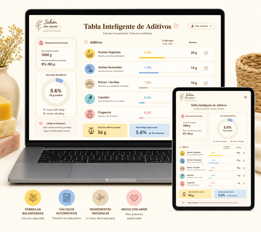 Dashboard de la Tabla Inteligente de Aditivos